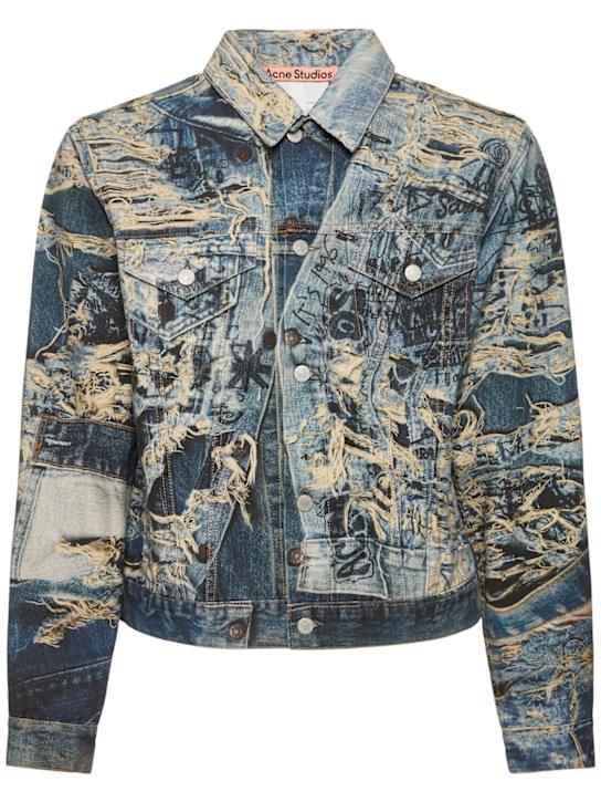 Acne Studios: Rye TLO Torn Scribble デニムジャケット - men_0 | Luisa Via Roma