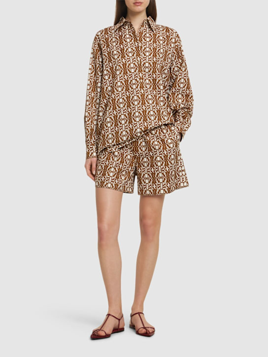 Max Mara: Gallura printed poplin shirt - women_1 | Luisa Via Roma