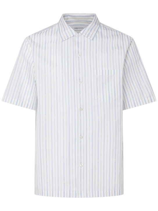 McQueen: Camisa de algodón - Blanco/Multi - men_0 | Luisa Via Roma