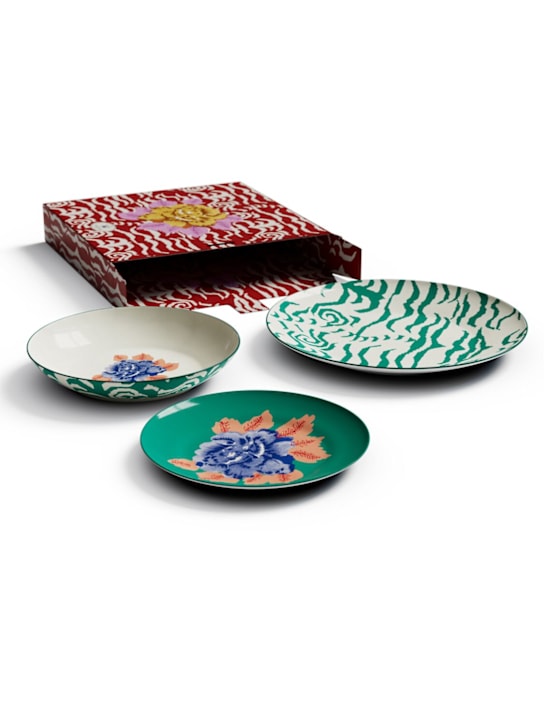 LISA CORTI: Set of 3 Indian Tiger plates - ecraft_1 | Luisa Via Roma