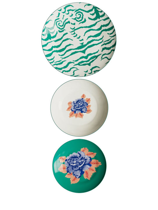 LISA CORTI: Set of 3 Indian Tiger plates - ecraft_0 | Luisa Via Roma