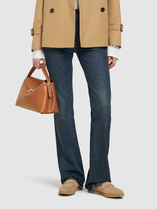 Max Mara: 20mm Softmoc suede loafers - Taupe - women_1 | Luisa Via Roma