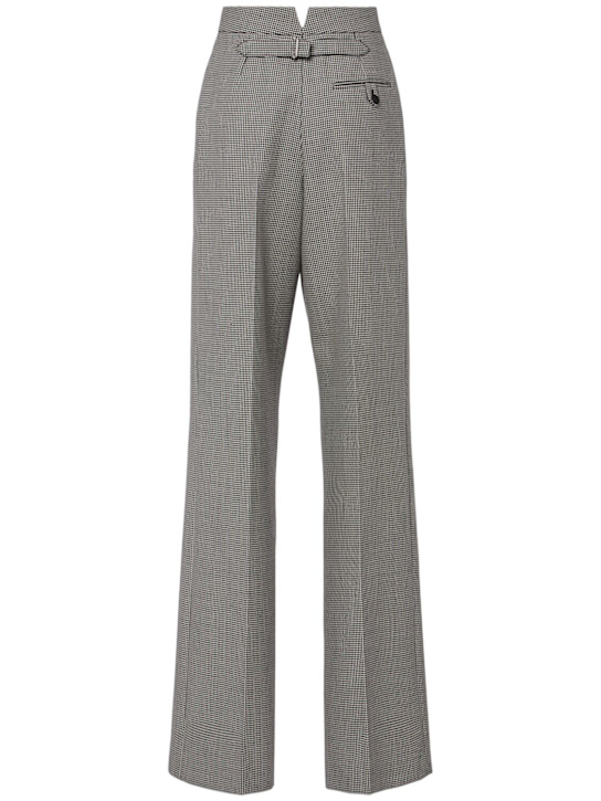 McQueen: Wool & mohair pants - Black/Ivory - women_3 | Luisa Via Roma