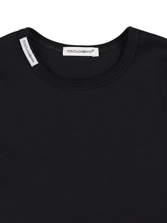 Dolce&Gabbana: Set of 2 cotton t-shirts - Black - kids-boys_1 | Luisa Via Roma