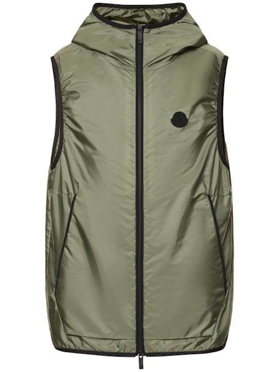 Moncler: Moretan nylon vest - Sage Green - men_0 | Luisa Via Roma