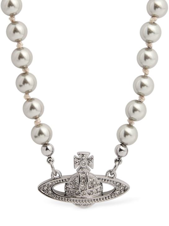 Vivienne Westwood: Logo faux pearl necklace - men_0 | Luisa Via Roma