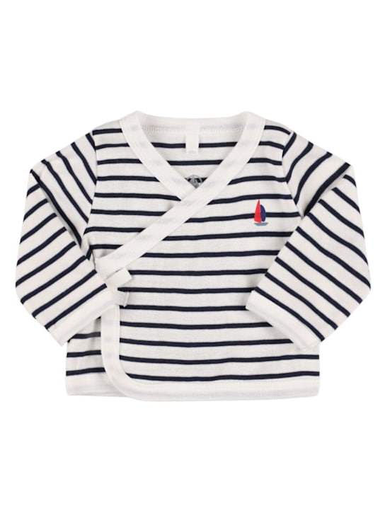 Petit Bateau: Cotton jersey bodysuit, cardigan & pants - kids-boys_1 | Luisa Via Roma