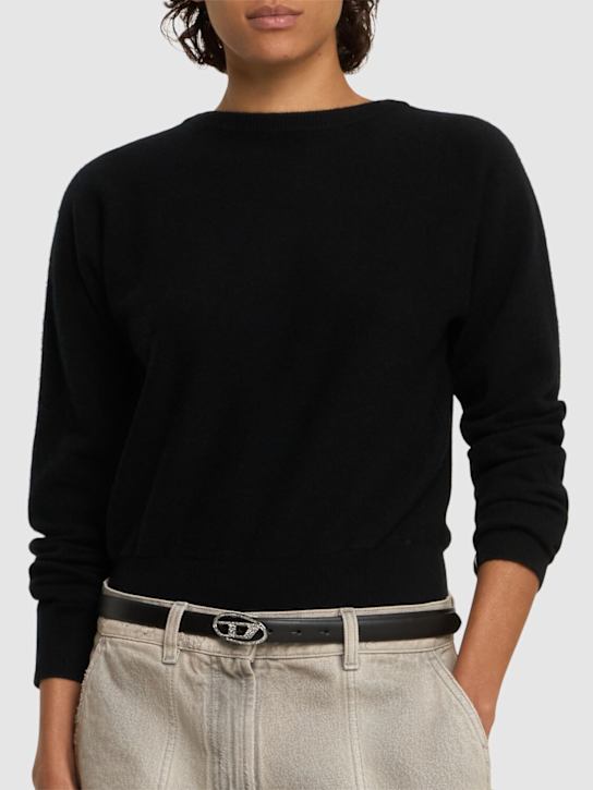 Diesel: 2cm 1DR strass leather belt - women_1 | Luisa Via Roma