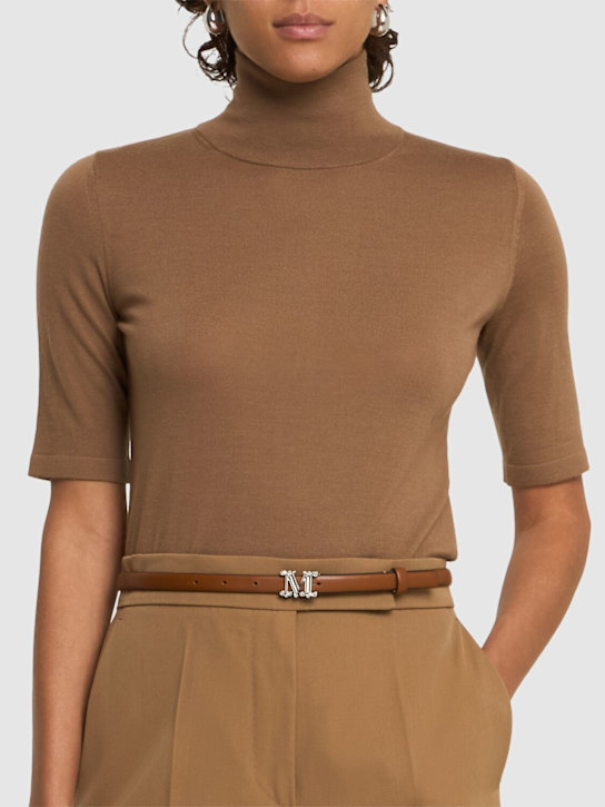 Max Mara: MGraziata leather belt - Mm Brown - women_1 | Luisa Via Roma