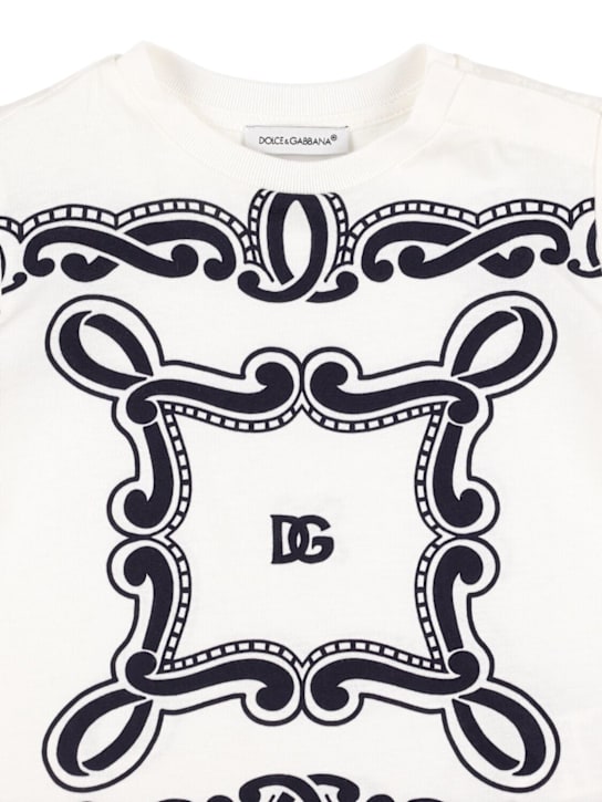 Dolce&Gabbana: T-shirt in jersey di cotone stampato - kids-girls_1 | Luisa Via Roma