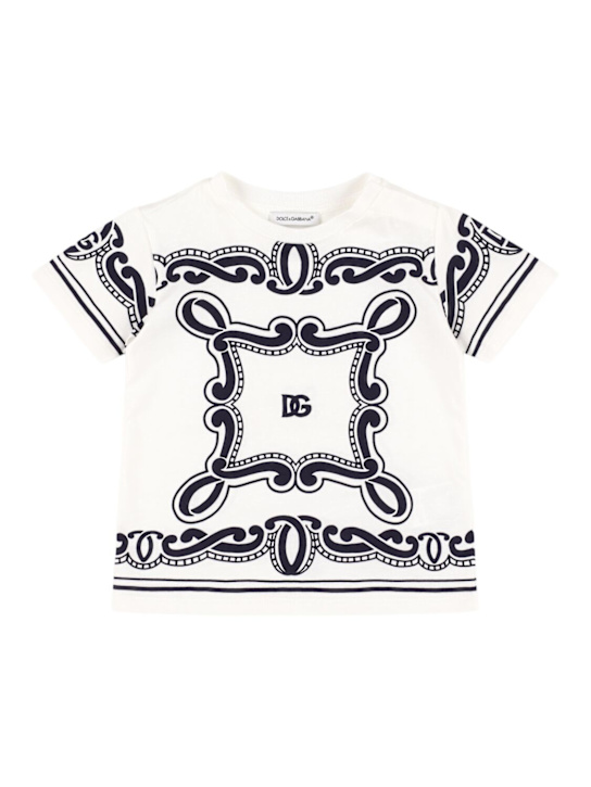 Dolce&Gabbana: T-shirt in jersey di cotone stampato - kids-girls_0 | Luisa Via Roma