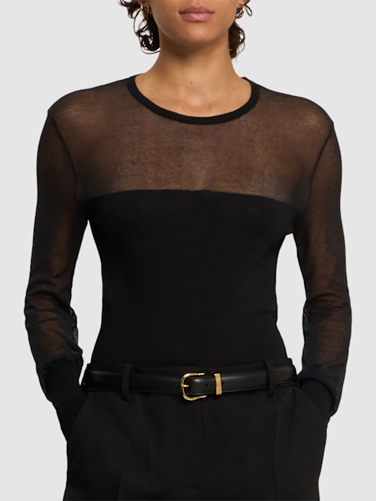 Nili Lotan: Louise smooth leather belt - women_1 | Luisa Via Roma