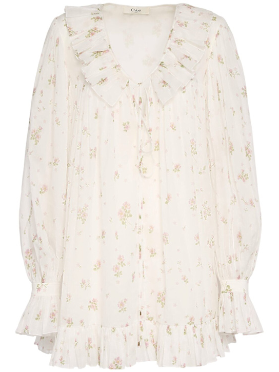 Chloé: Cotton mini dress - White - women_0 | Luisa Via Roma