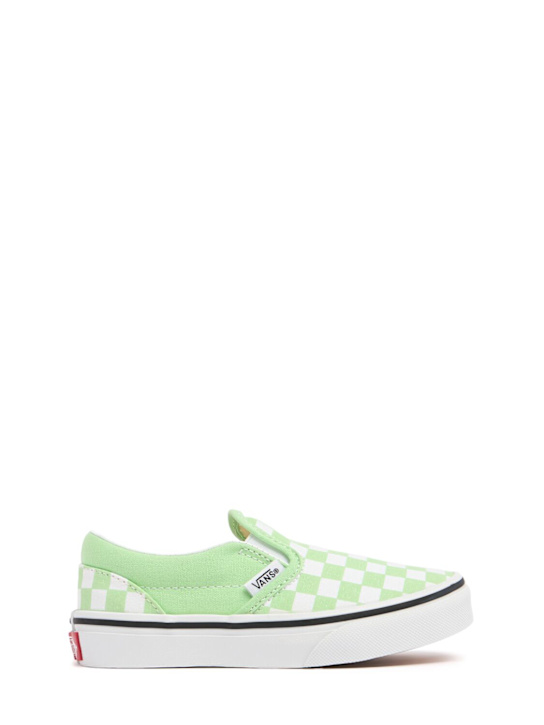 Vans: Sneakers sans lacets en toile - Vert/Blanc - kids-girls_0 | Luisa Via Roma