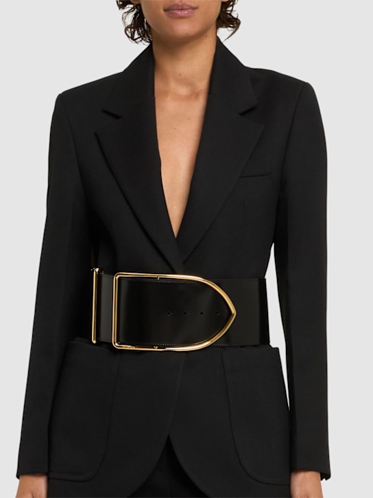 Jacquemus: La Grande Ceinture Bambin leather belt - Black - women_1 | Luisa Via Roma
