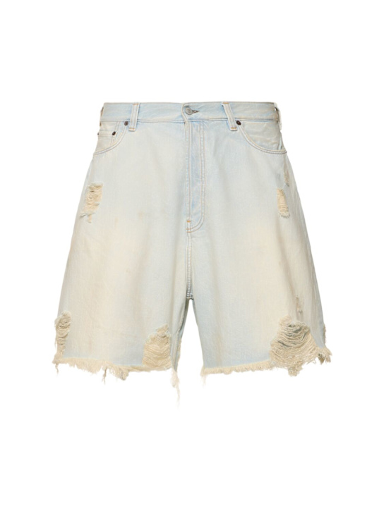 Acne Studios: Rudney distressed denim shorts - men_0 | Luisa Via Roma