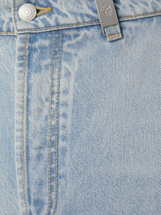 McQueen: Cotton denim shorts - Blue Wash - men_4 | Luisa Via Roma