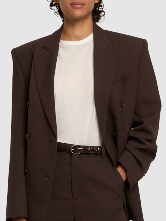 Nili Lotan: Jane embossed leather belt - women_1 | Luisa Via Roma