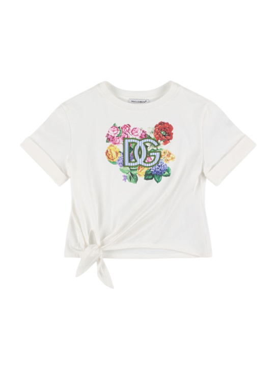 Dolce&Gabbana: コットンTシャツ - ホワイト - kids-girls_0 | Luisa Via Roma