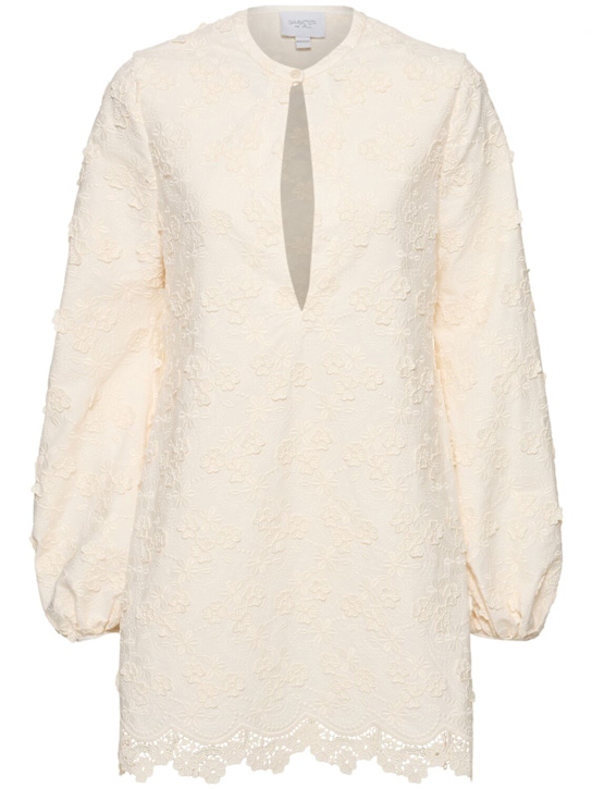 Embroidered poplin mini dress - Thumbnail 1