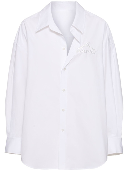 Alexander Wang: Oversize shirt w/ graphic embroidery - White - women_0 | Luisa Via Roma