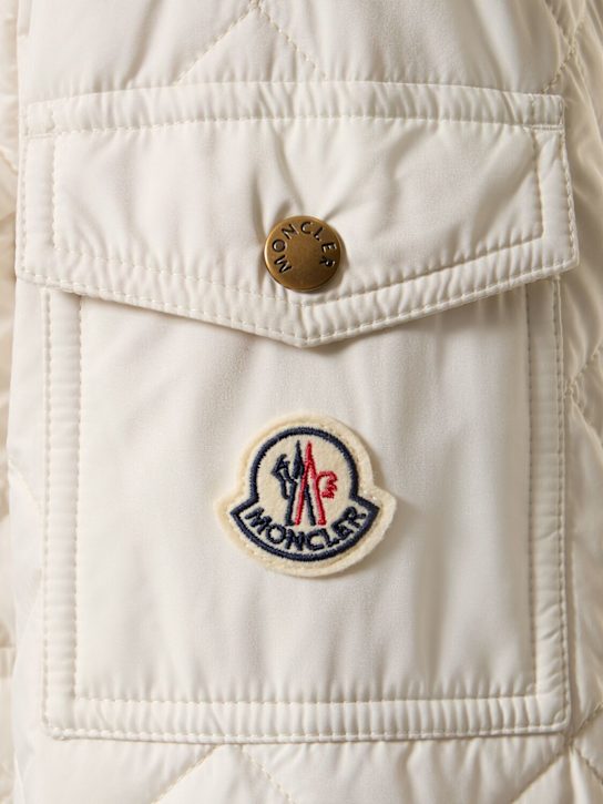 Moncler: Chitre diamond quilted shirt jacket - White - women_4 | Luisa Via Roma