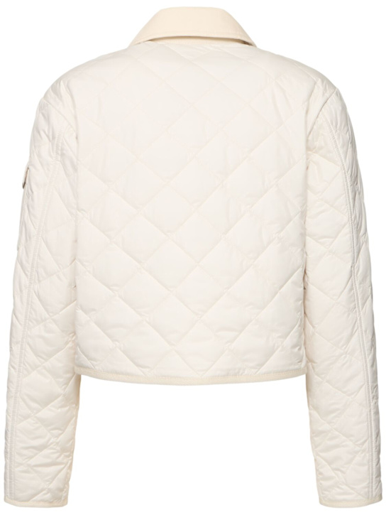Moncler: Chitre diamond quilted shirt jacket - White - women_3 | Luisa Via Roma