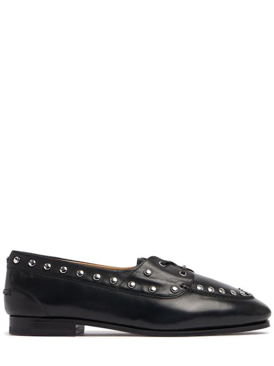 Bally: Pathy studded leather loafers - men_0 | Luisa Via Roma