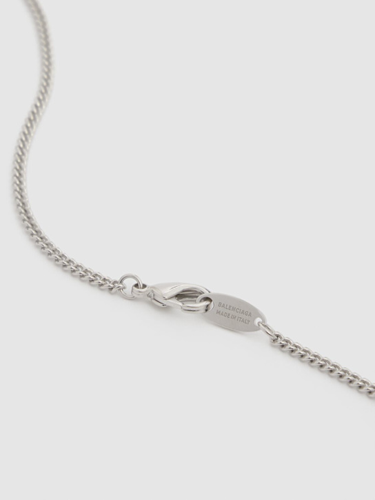 Balenciaga: Lovelock brass necklace - Silver - women_5 | Luisa Via Roma