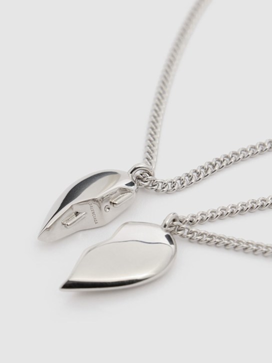 Balenciaga: Lovelock brass necklace - Silver - women_4 | Luisa Via Roma