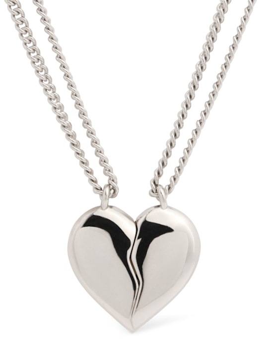 Balenciaga: Lovelock brass necklace - Silver - women_0 | Luisa Via Roma