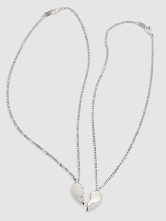 Balenciaga: Lovelock brass necklace - Silver - women_1 | Luisa Via Roma