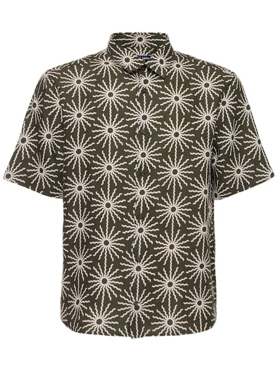 Frescobol Carioca: Castro Copa Sol printed linen shirt - Seawood - men_0 | Luisa Via Roma