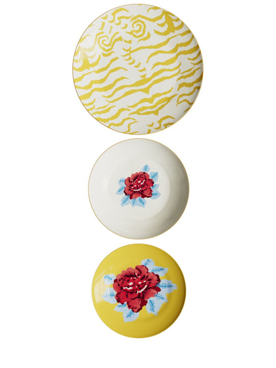 LISA CORTI: Set of 3 Indian Tiger plates - ecraft_0 | Luisa Via Roma