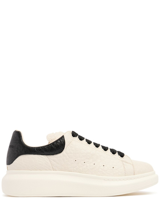 McQueen: Oversized leather sneakers - Off White/Black - men_0 | Luisa Via Roma