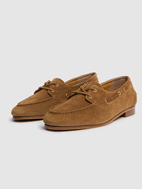Bally: LVR Exclusive 10mm Plume suede loafers - Beige - men_2 | Luisa Via Roma
