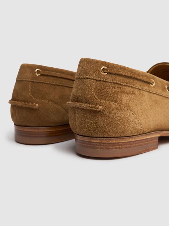 Bally: LVR Exclusive 10mm Plume suede loafers - Beige - men_3 | Luisa Via Roma