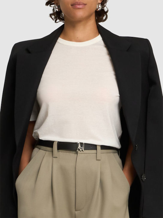 MSGM: Logo buckle belt - Black - women_1 | Luisa Via Roma