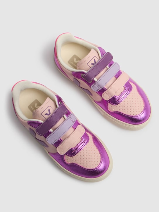 Veja: V10 クロムフリーレザースニーカー - ホワイト/フクシャ - kids-girls_1 | Luisa Via Roma