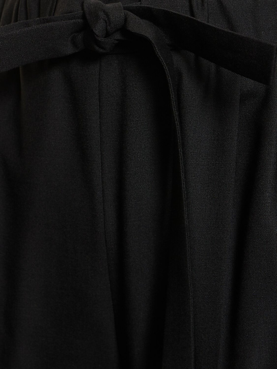 Max Mara: Pantaloni Edere in misto lana con cintura - Nero - women_4 | Luisa Via Roma