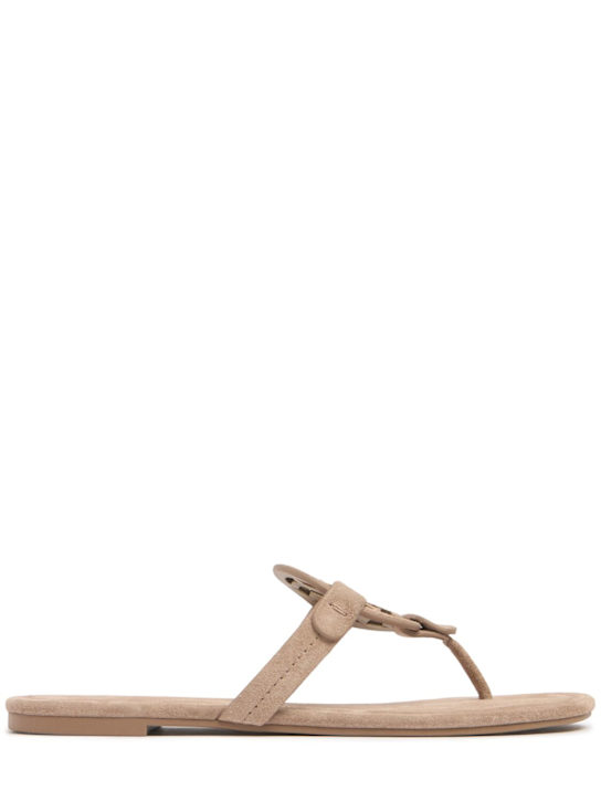 Tory Burch: 10mm Miller suede thong sandals - women_0 | Luisa Via Roma