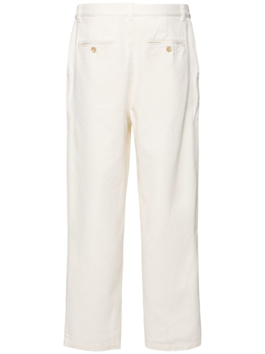 Frescobol Carioca: Aldo pleated cotton pants - Off-White - men_3 | Luisa Via Roma