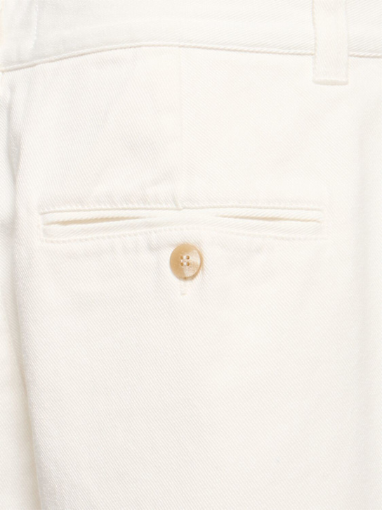 Frescobol Carioca: Aldo pleated cotton pants - Off-White - men_4 | Luisa Via Roma