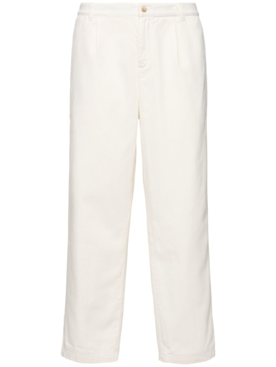 Frescobol Carioca: Aldo pleated cotton pants - Off-White - men_0 | Luisa Via Roma
