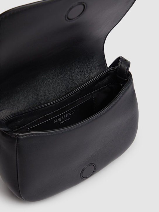 McQueen: Mini T-Bar皮革单肩包 - 黑色 - women_5 | Luisa Via Roma