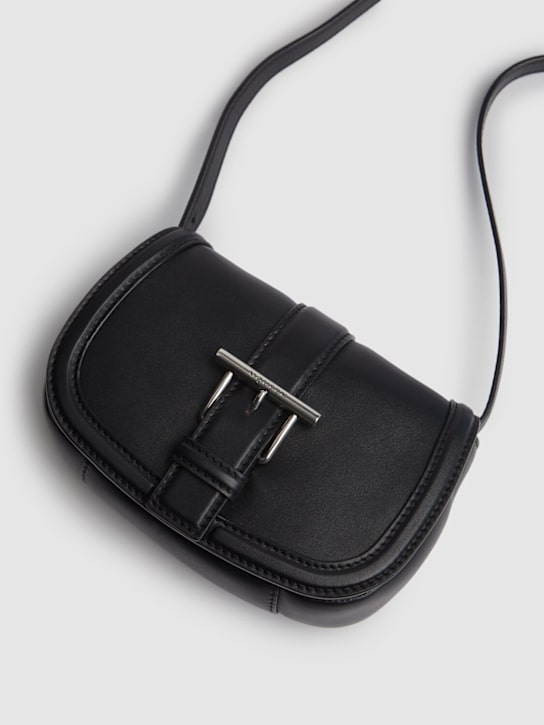 McQueen: Mini T-Bar皮革单肩包 - 黑色 - women_2 | Luisa Via Roma