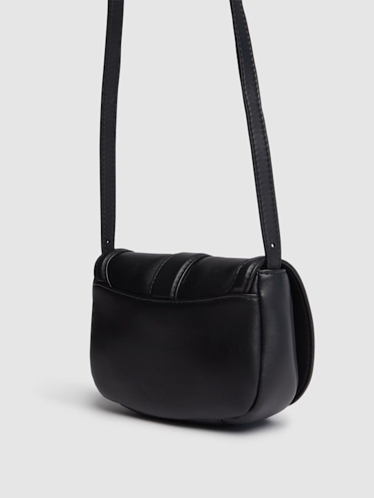 McQueen: Mini T-Bar皮革单肩包 - 黑色 - women_4 | Luisa Via Roma