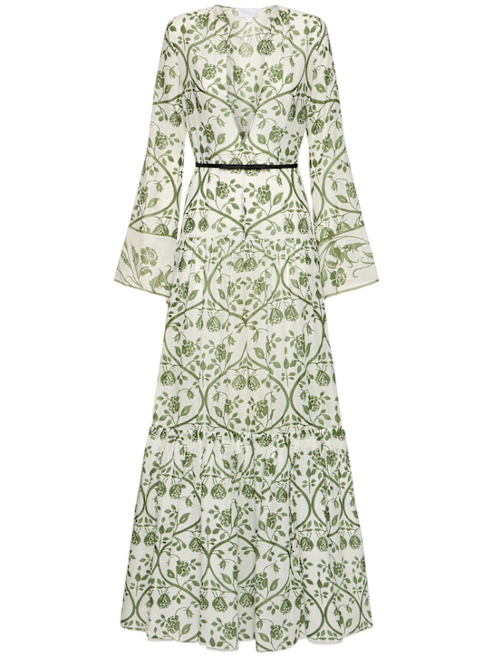 Giambattista Valli: Printed cotton voile long dress - women_0 | Luisa Via Roma