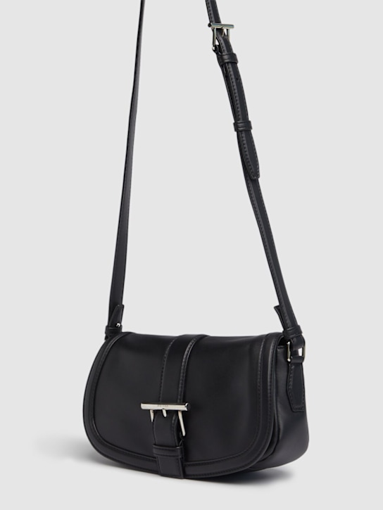 McQueen: T-Bar皮革单肩包 - 黑色 - women_3 | Luisa Via Roma