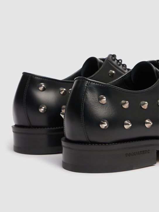 Dsquared2: Leather derby shoes - Black - men_3 | Luisa Via Roma